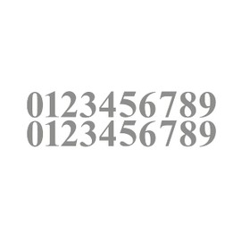 Gray Vinyl Numbers Stickers 0-9 (2 of Each Number, 20 Total Numbers) Choose from 1/2" to 12" Sizes (V646) (3.5")