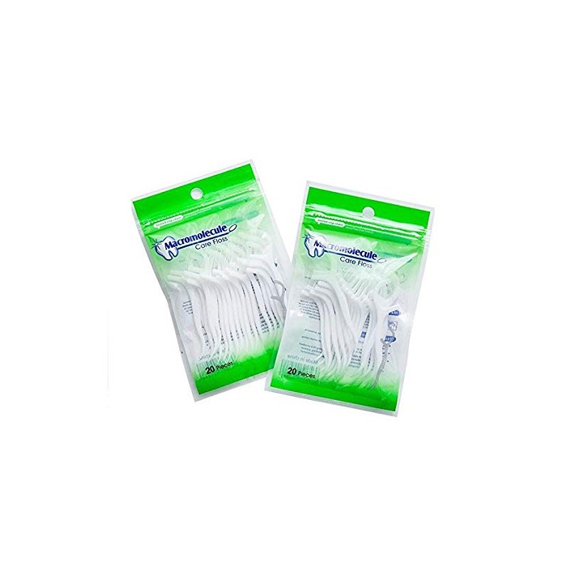 VNDEFUL 100Pcs(5 Packets ) White Dental Floss Picks Toothpicks Stick