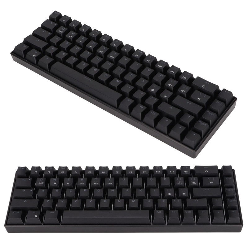 Keyboard 68 Key White Light Three Mode Black Mechanical Keyboard