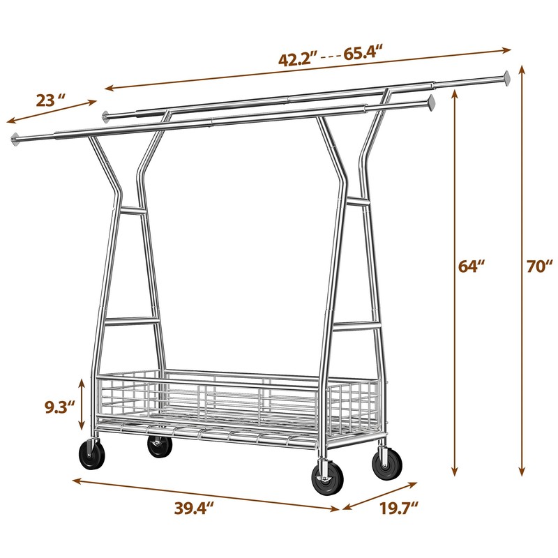 Raybee Heavy Duty Clothes Rack, 630LBS Clothing Rack with Sturdy