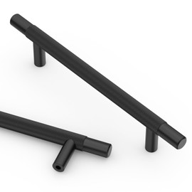 Asidrama 10 Pack 5 Inch(128mm) Matte Black Knurled Kitchen Cabinet Handles, Cabinet Pulls Kitchen Cabinet Hardware for Cupboard Drawer Pulls