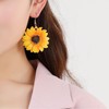 Dervivea Boho Sunflower Earrings Handmade Sunflower Earrings Large Flower Drop