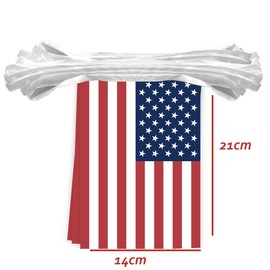 30 Stück USA Flaggenkette Fahnen, 10 Meter Amerikaner Rechteck Seilfahnen, dekorative Banner verwendet, um Innenhöfe zu schmücken String U.S.A