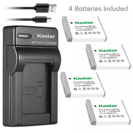 Kastar NB-6L Battery & USB Charger for Canon PowerShot SX260 HS, SX270 HS, SX280 HS