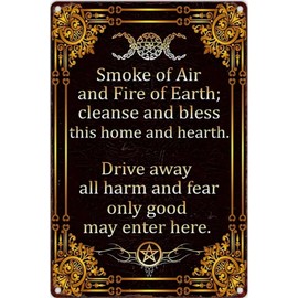 Vintage Wiccan Blessing Home Metal Sign - Aluminum Wiccan Decor for Room, Bar, Cafe, Garage - Versatile English Theme Holiday Decoration (8"x12")