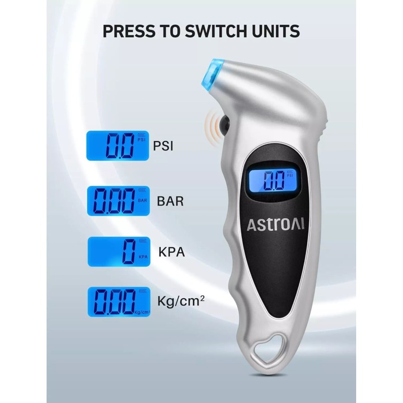 AstroAI Tire Pressure Gauge Digital 0-150PSI, 4 Units for Car