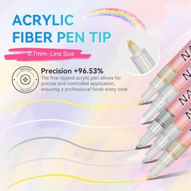 Hinourisha 12 Penne Per Nail Art Punta, 0.7mm fine tip nail markers DIY Nail Art Graffiti, Manicure Strumenti Bellezza Adorna Regalo Per Halloween Natale