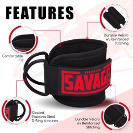 Correa de tobillo para accesorios de máquina de cables (par) – Tobillera de gimnasio para retrocesos, entrenamientos de glúteos, ejercicio de abductores de cadera para hombres y mujeres (Negro, Par)