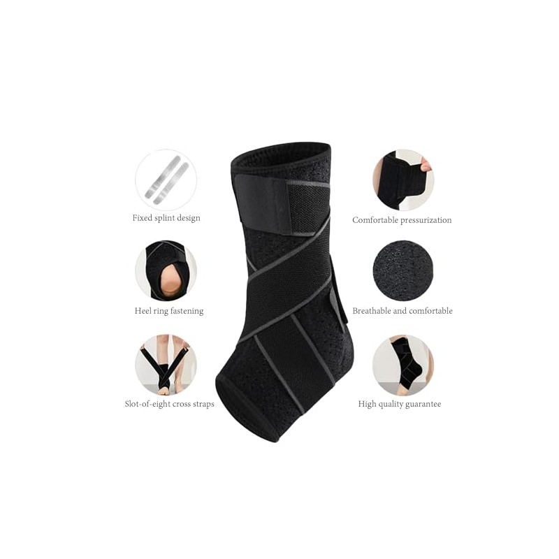 OhMill Achilles Tendon Support Brace Ankle Brace with 2 Metal