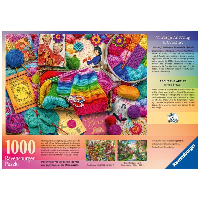 Ravensburger Vintage Knitting & Crochet 1000 Piece Jigsaw Puzzles for