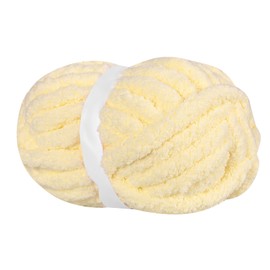BSRHOME Chunky Chenille Yarn for Hand Knitting,Fluffy Soft Jumbo Yarn by Circular Needle & Crochet Hook,Super Bulky Big Yarn for Chunky Blanket,Large Thick Arm Knitting Yarn,1 Pack,Bright Yellow