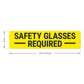 Safety Glasses Required 6x24 inches, Floor Decal Anti-Slip Adhesive Floor Sign Made in USA