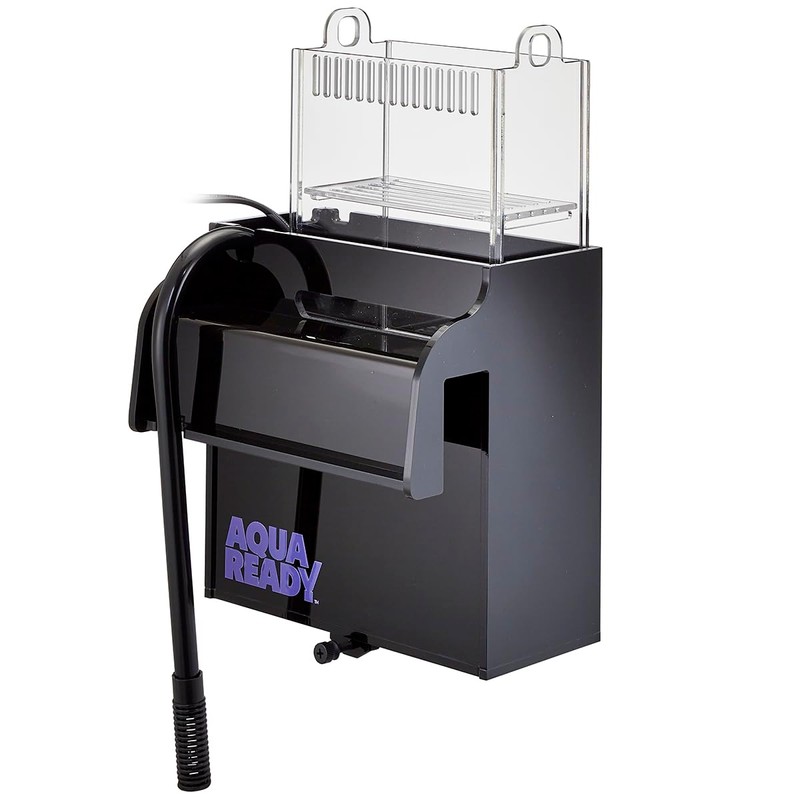AquaReady Aquarium Power Filter, Customizeable Media Basket, Refugium Light Window,