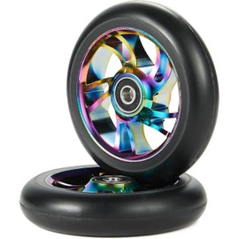 2Pcs 110mm Scooter Wheels, Pro Stunt Scooter Replacement Wheels with ABEC-9 Bearing | Bearings Installed - Quality Scooter Wheels for Smooth Ride