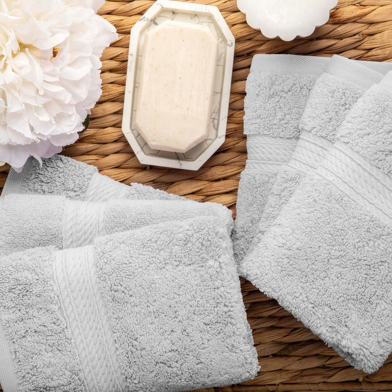 Superior Egyptian Cotton 800 GSM Face Towel Set, Includes 6