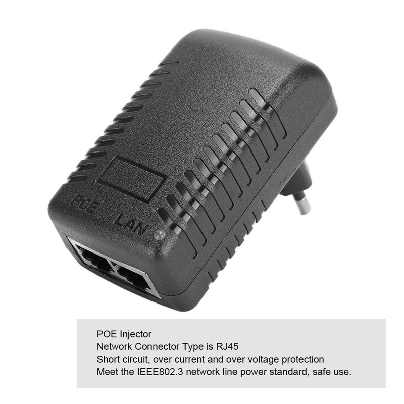 Wall Plug POE Injector, DC 24V 1A Power Supply Plug