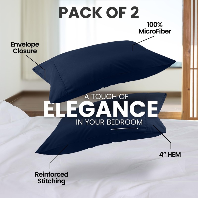Pillow Covers by Utopia Bedding - King Standard Size 2-Pack
