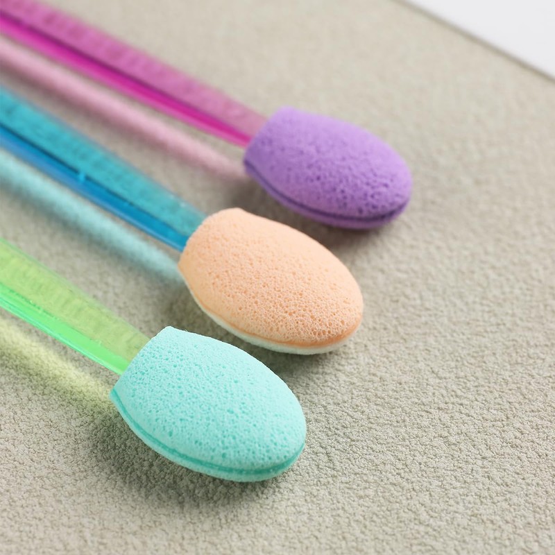 Fcozpjk 50PCS Chrome Nail Powder Applicator Brushes With Storage Box