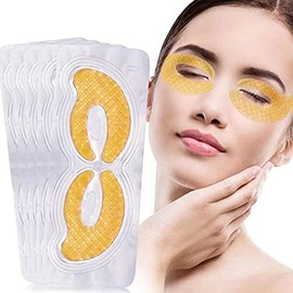 Augenpads, Eye Mask, 24k Gold Eye Patches, Anti aging Augenpads mit Hyaluron Augenpflege, Kollagen Augenmaske Feuchtigkeit spendende, entfernen Taschen, dunkle Kreise & Puffiness-5Pairs