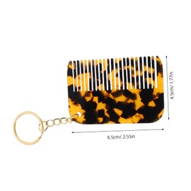 Mikinona 2 Pcs Mini Comb Keychains Wide Tooth Hair Detangler Portable Small Comb Keyring Travel Accessory Stylish Leopard Print