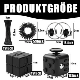 9 Stück Fidget Toys Set, Anti Stress Spielzeug Stress Abbauen, Stress Spielzeug Tötungs Zeit Stressabbau, für Nervöse Menschen Zum Stressabbau (Schwarz)