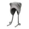 ZLYC Ladies Beanie Hat, Bear Ears Grey