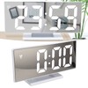 Digital Alarm Clock LED Mirror Screen USB Charging Automatic Dimming