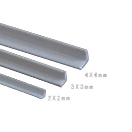 CGjiogujio 20pcs 4 x 4 x 250mm ABS Styrene Plastic L Shape Right Angle Bars White