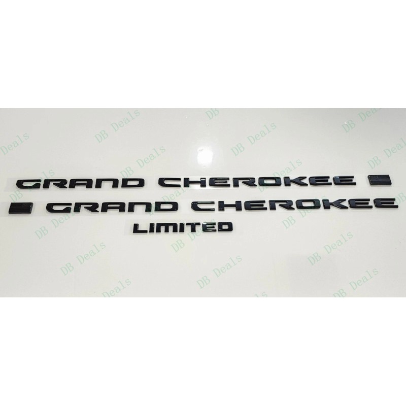 Grand Cherokee 3PCS Gloss Black Door Rear Limited Emblems 2021-2023