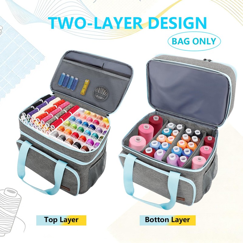 Sewing Accessories Organizer, Double Layer Sewing Supplies Organizer with Detachable