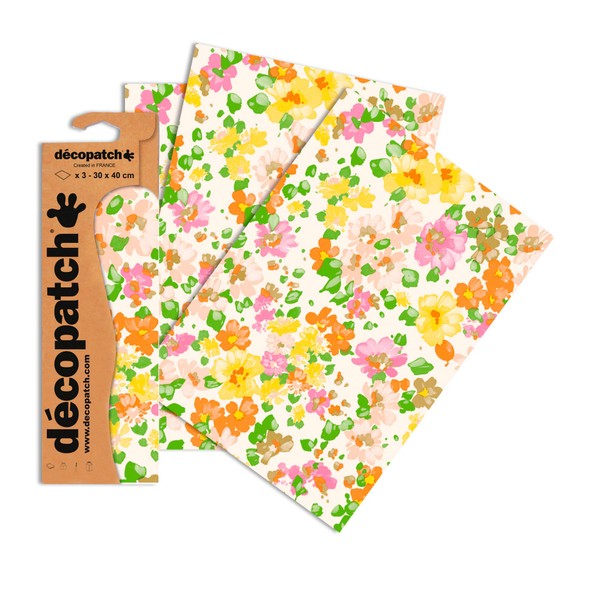 Décopatch - Ref C776O - Warm Watercolour Floral Design Paper