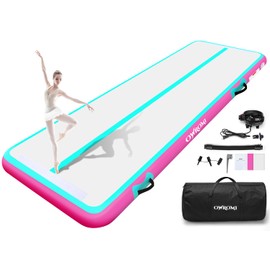 OWROMI Inflatable Air Gymnastics Mats for Tumbling, 10ft/13ft/16ft/20ft Tumble Track Tumbling Mats for Kids, 4/8 Inches Thick Training Mat with Electric Pump Gymnastics Equipment for Kids Mat