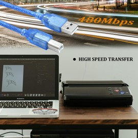 USB 2.0 Cable, 5Pcs / Pack USB A Male to USB B Male Cable, Printer Cable for Arduino 2560 R3, Ink Jet Printer, Laser Printer MFP, Scanner to a PC or Mac (11.81IN)