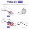 2 Pieces American Flag Keychains, Metal Pendant Keychains, Creative Flagpole