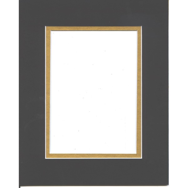 22x28 Black & Gold Double Picture Mats Bevel Cut for