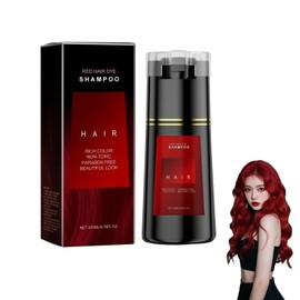 Hair Dye Shampoo, 200 Ml 3 In 1 Haarfärbeshampoo Hair Color Haarpflege Natürliches Haarfarbenshampoo Für Graues Haar, Lang Anhaltendes Haar-Instant-Dye-Shampoo Haarfarbe (Rot)