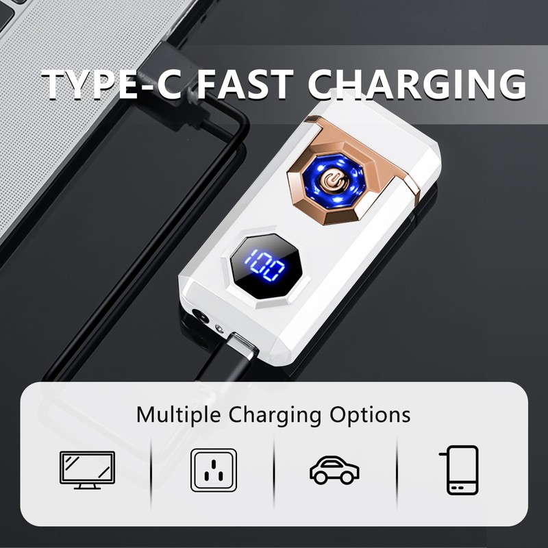 SKRFIRE Electric Lighter Rechargeable USB C Arc Plasma High Power