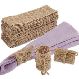 CROWN GUIDE Burlap Napkin Rings Set of 50 Bulk Adjustable Nautical Rattan Holder, Boho Farmhouse Napkin Band, Rustic Fall Napkin Holder Buckles for Party Decor Dinner Table Decorations Wedding