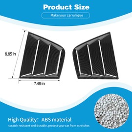 PDKLIN for Charger Side Small Window Louvers Air Vent Scoop Shades Cover for Dodge Charger 2011-2023 Carbon Fiber Exterior Accessories 2pcs