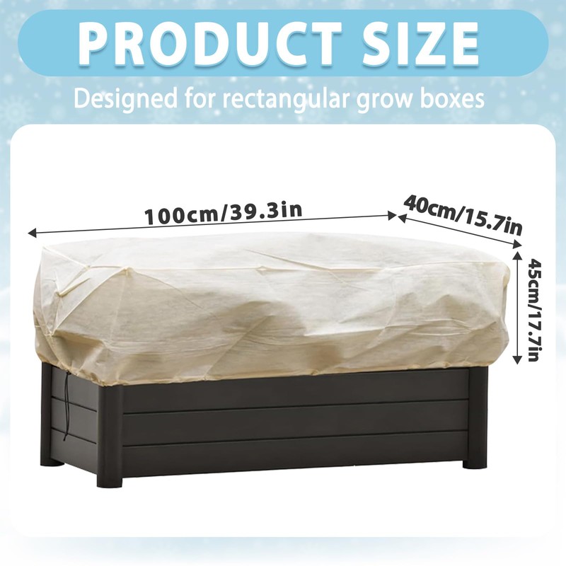 COZYDIG 2-Pack Winter Plant Covers Freeze Protection, 39.3"x17.7"x15.7"Rectangular Garden Covers