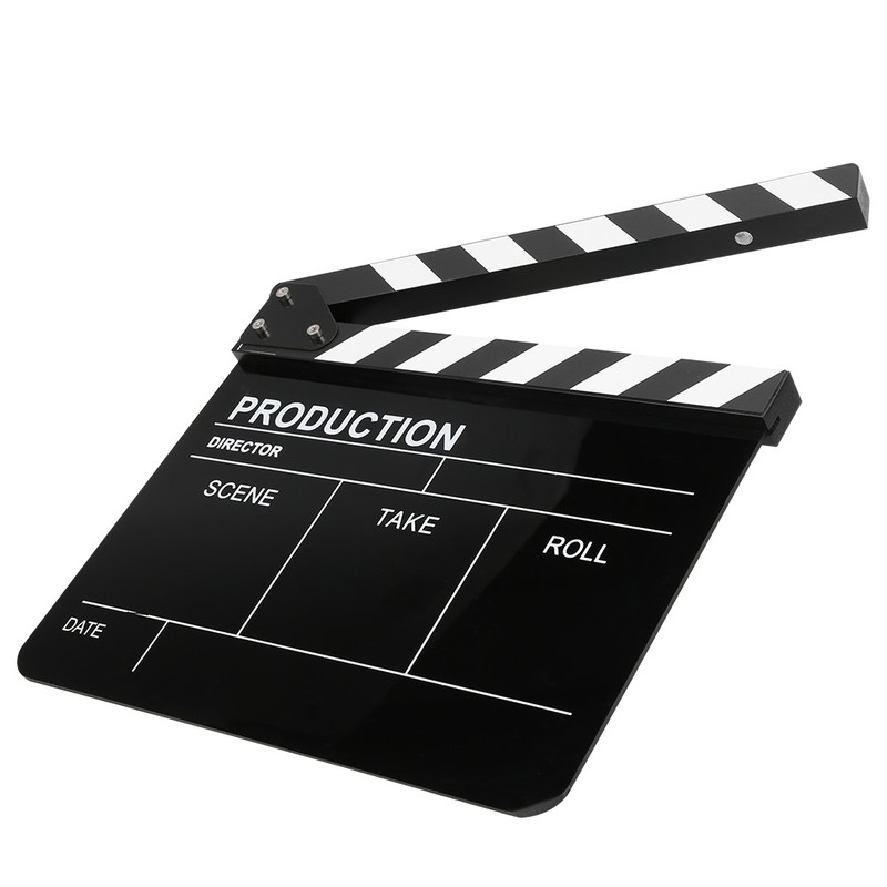 30x25CM Acrylic Clapperboard Director Professional Movie Film Action Clap Photography