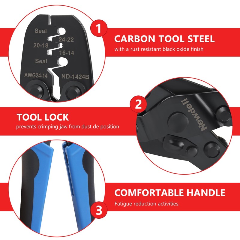Newdeli 12Pcs Deutsch Crimp Tool Kit Weather Pack Crimpers Close