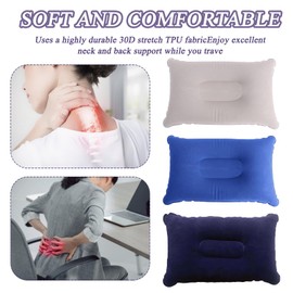 Hocklliy Camping Pillow,3 PCS Inflatable Pillows for Camping Ultra Lightweight Camping Pillow Portable Waterproof Blow up Pillow for Outdoors Fishing Travel Camping Beach and Office