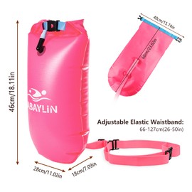 Habaylin 20L Swim Buoy, Swim Buoy with Storage for Kids and Adults, Waterproof Inflatable Dry Bag Safety Float for Water Sports, Open Water Swimmers, Triathletes, Kayakers and Snorkelers