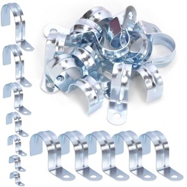 Cimeton 20Pcs 1 Inch One Hole Pipe Strap Single Hole Pipe Clamp One Hole Strap Zinc Plated Steel EMT Pipe Straps with 1 Hole EMT Conduit Clamp