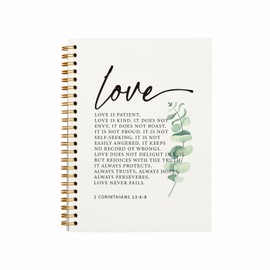 ZFQ Bible Prayer Journal for Woman,1 Corinthians 13:4-8 Christian Notebook Gifts for Note Taking,Inspirational Journal Hardcover Spiral Notebook 5.5x8.3