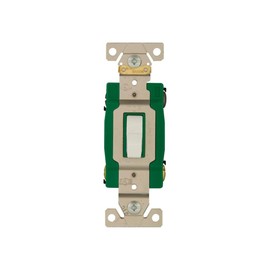 Eaton Arrow Hart 3032W 30 Amp Industrial Grade Toggle Switch, #14-10 AWG, 30A, Flush, 120/277V, Back and Side Screw, White