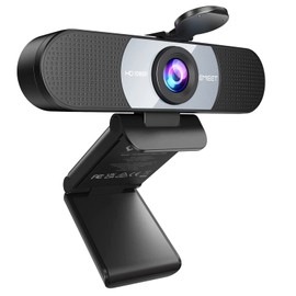EMEET Webcam, C960, FHD 1080P, 30FPS, 2 Megapixels, 90° Wide Angle, Computer Camera, 2 Built-in Microphones, Blindfold Cover, Webcam, Fixed Focus, USB Camera, Small, PC Camera, External, Online Meeting, Video Streaming, Automatic Light Correction, USB Power, Tripod Mountable, Skype Youtube Windows 7/8/8/8.1/10/11, Mac OS 10.10 And Above, Gray
