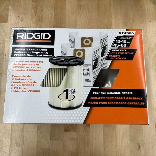 Ridgid Wet/Dry Vac Filter Kit with General Cartridge Filter and