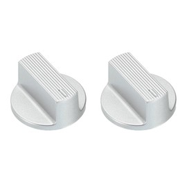 MECCANIXITY Range Control Knob 33mm OD ABS Potentiometer Control Knob for Amplifiers Stereos,Bass 180 Degrees Handle Type Knob Silver 2PCS
